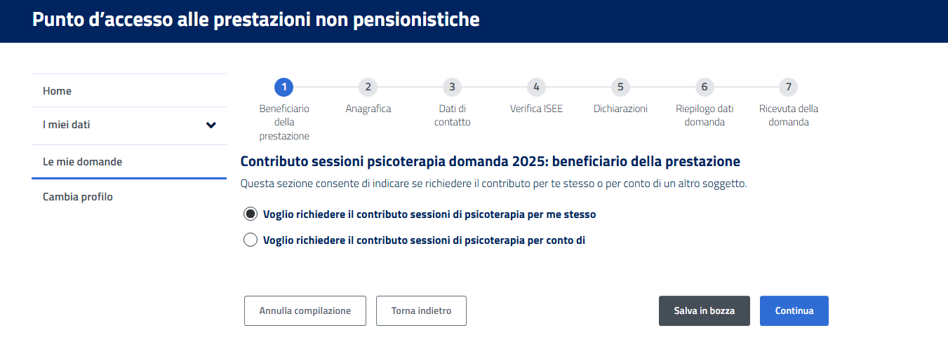 Domanda Bonus Psicologo