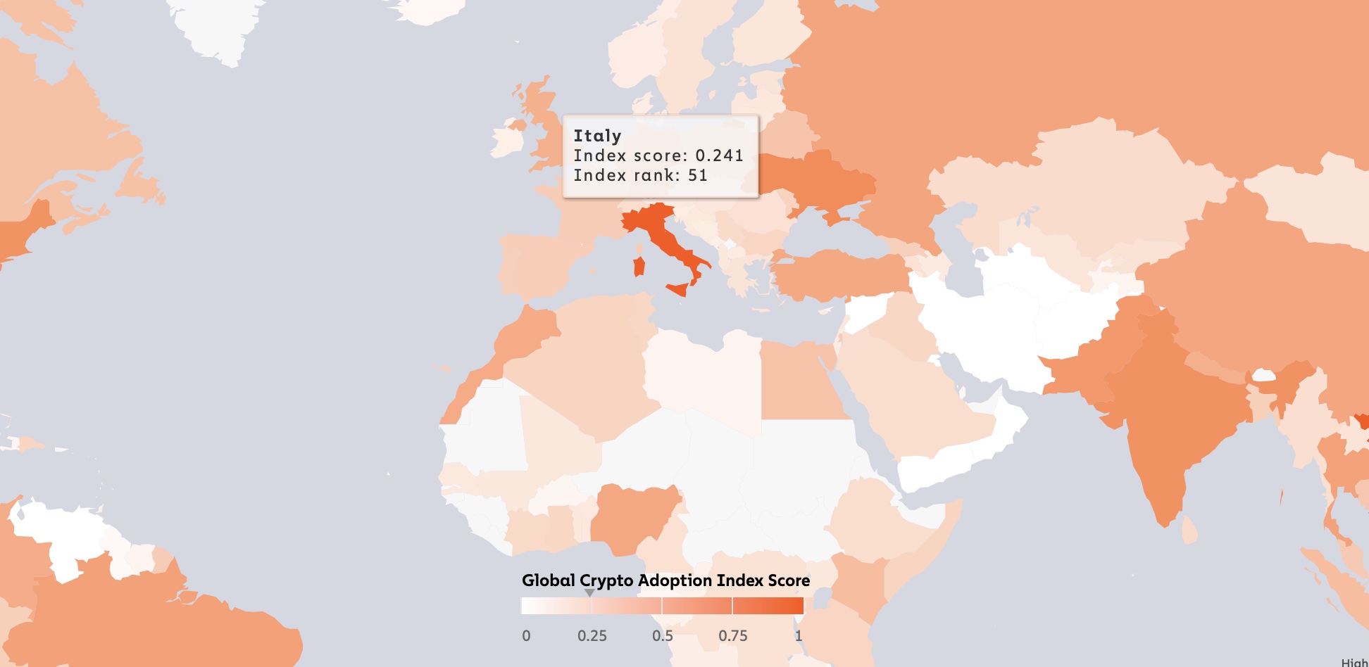 Global Crypto Adoption Index Score 2022