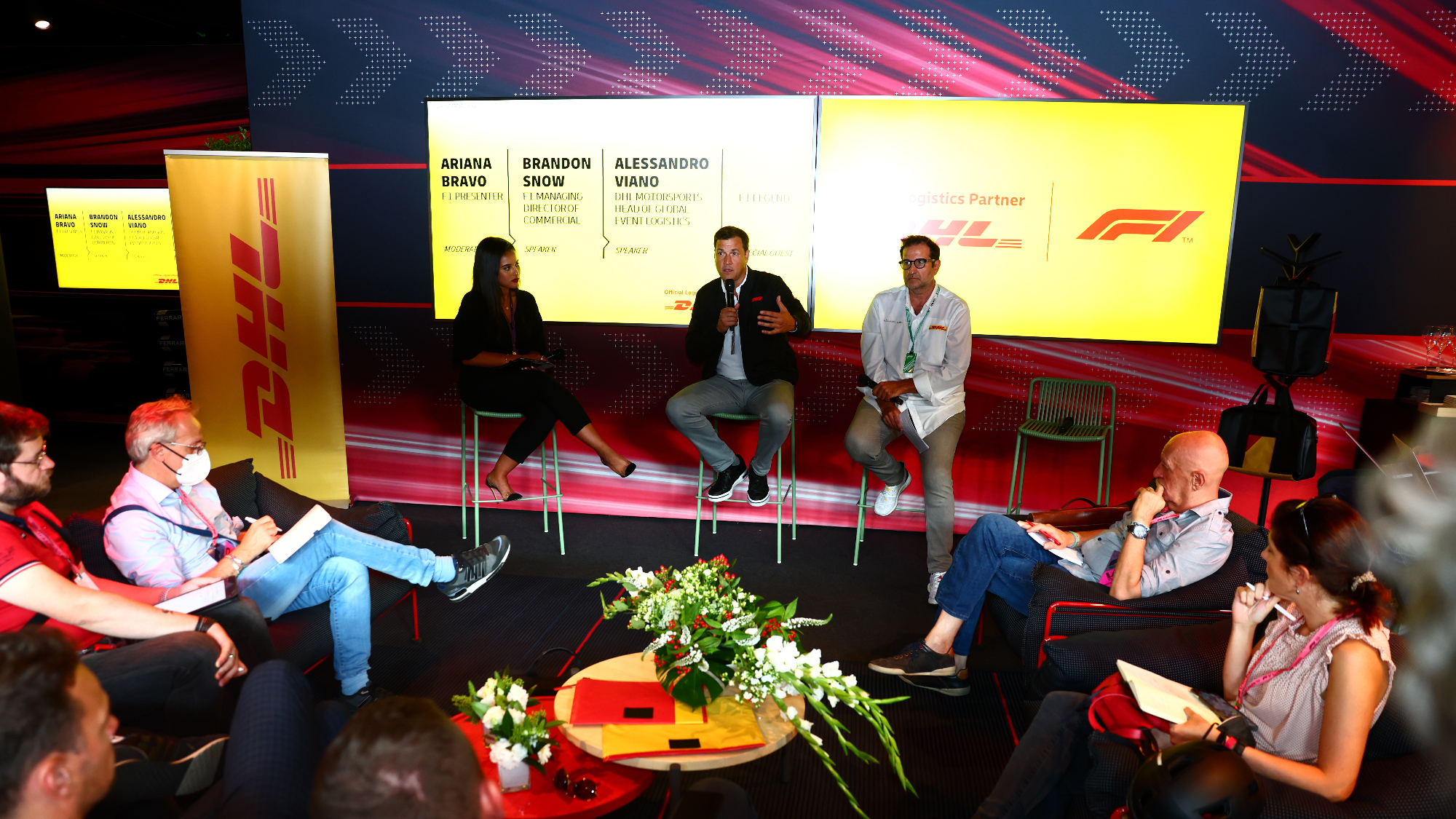 Alessandro Viano e Brandon Snow - evento F1 DHL
