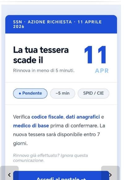 Truffa Tessera Sanitaria