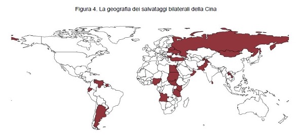 La geografia dei salvataggi bilaterali della Cina.