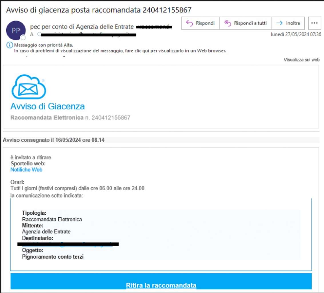 Phishing Agenzia delle Entrate