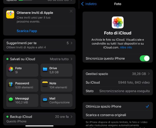 Backup delle foto