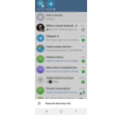 Nascondi dalla lista chat