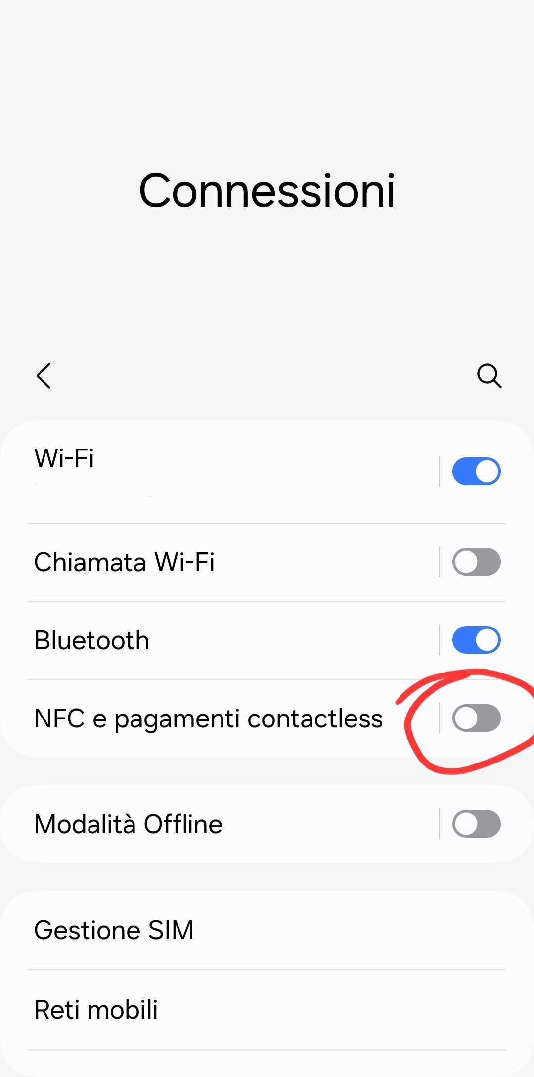 Disattivare NFC da smartphone