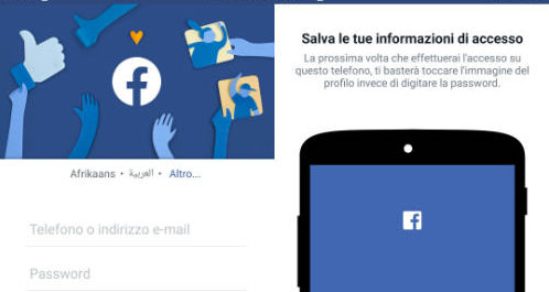 Facebook: accedi subito senza password