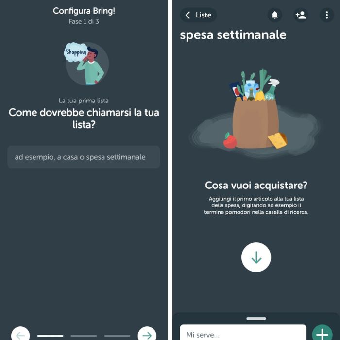 Bring, lista spesa