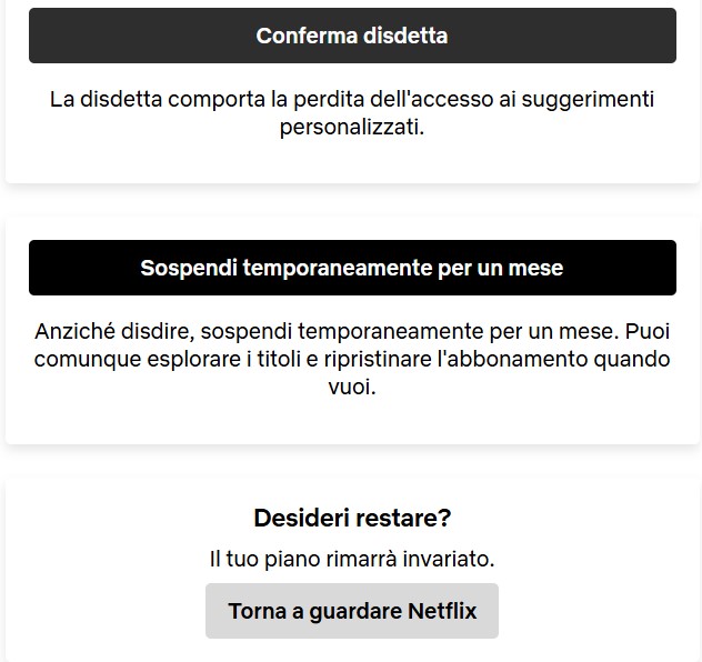 Disdetta Netflix