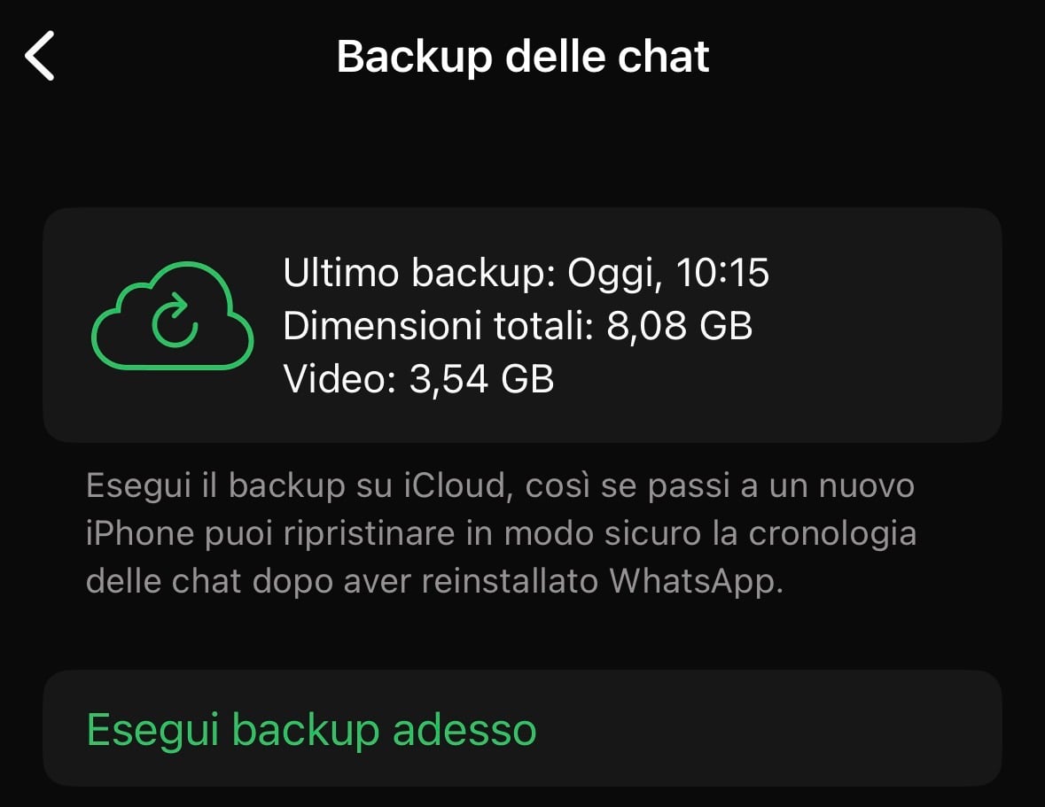 Backup di WhatsApp