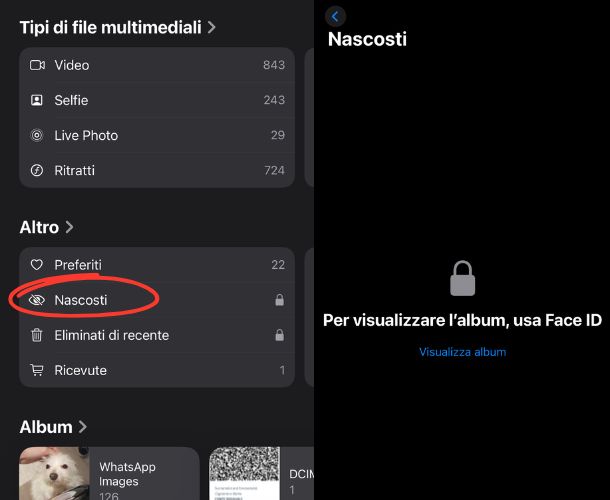 Come nascondere foto