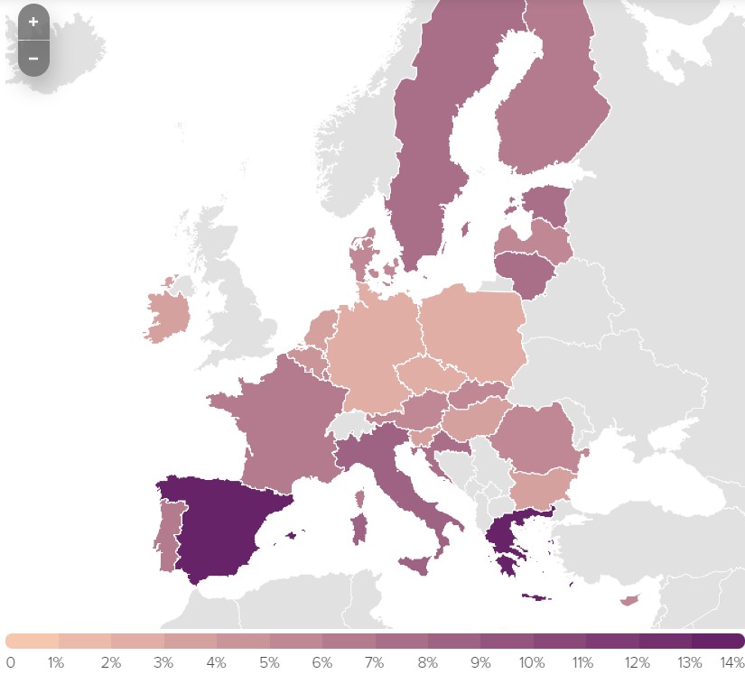 Disoccupazione Eurozona in percentuale