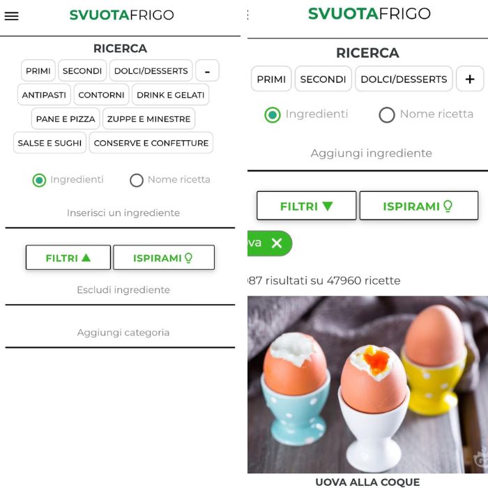 SvuotaFrigo ricerca