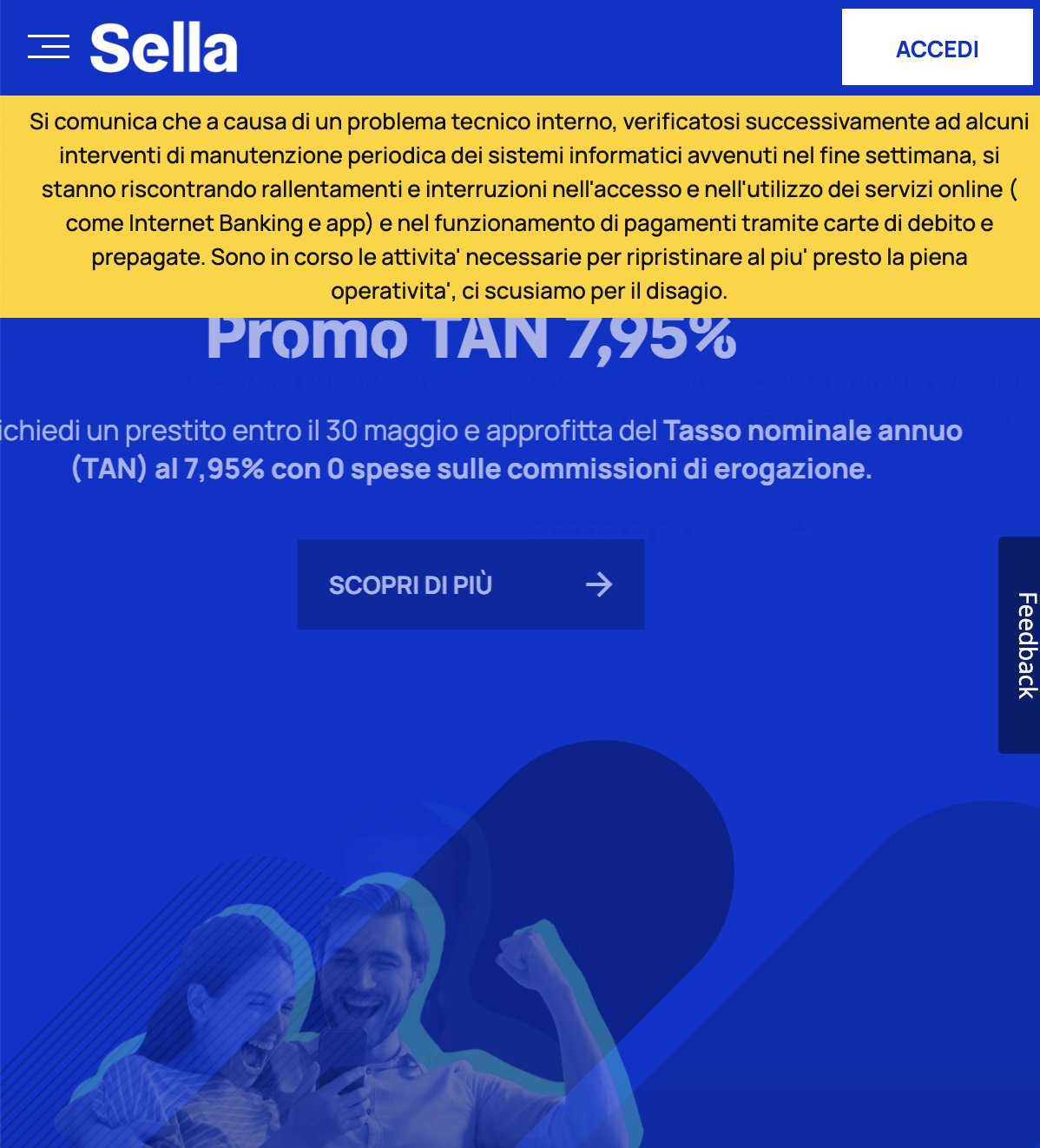 Banca Sella non funziona