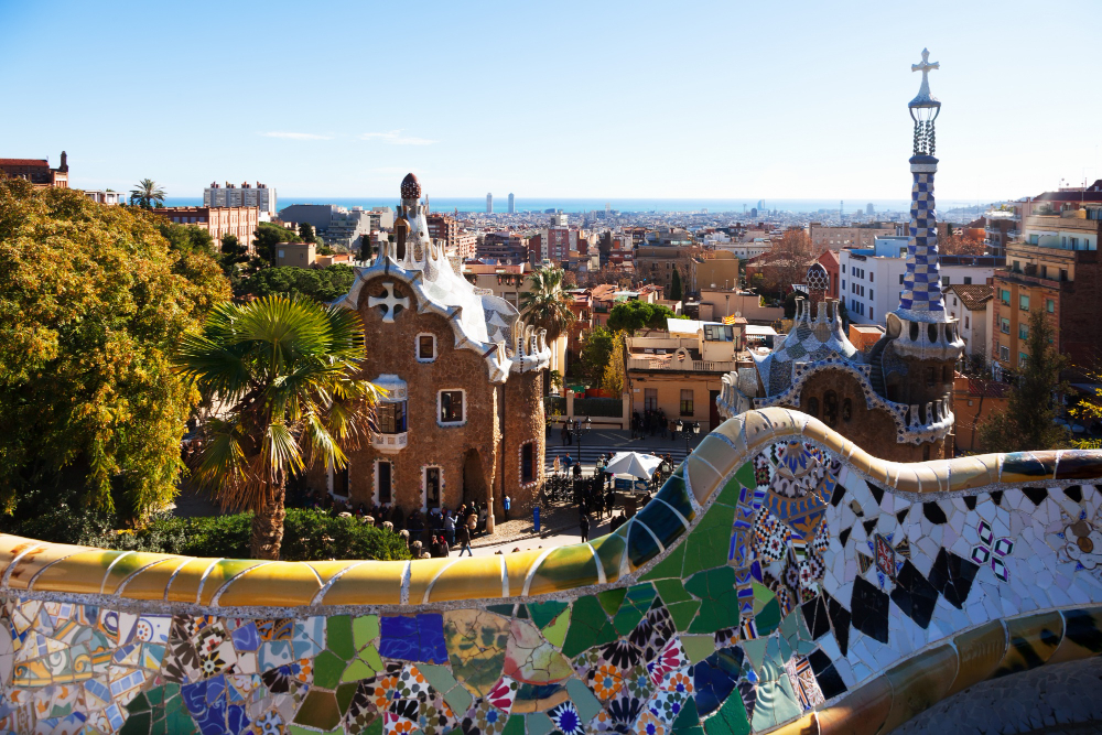 Vista del Parco Guell, Barcellona, Spagna