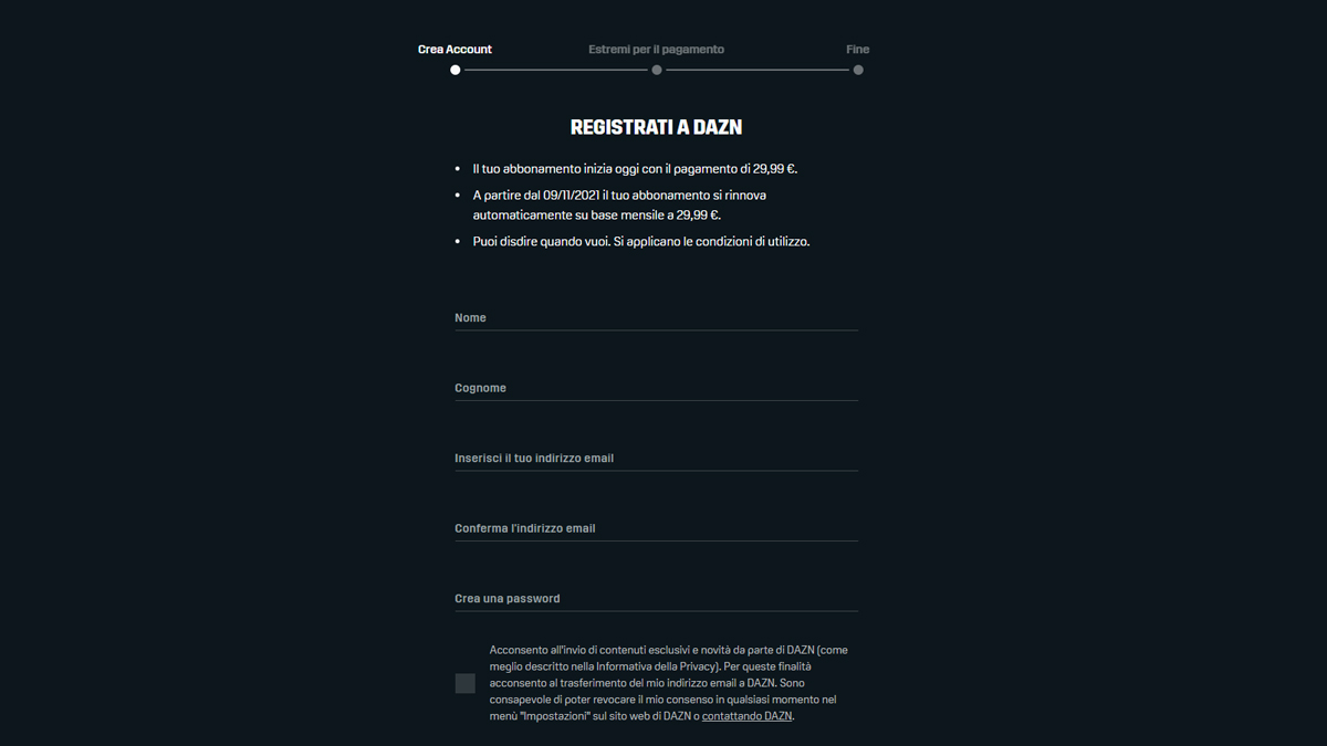 DAZN su PC
