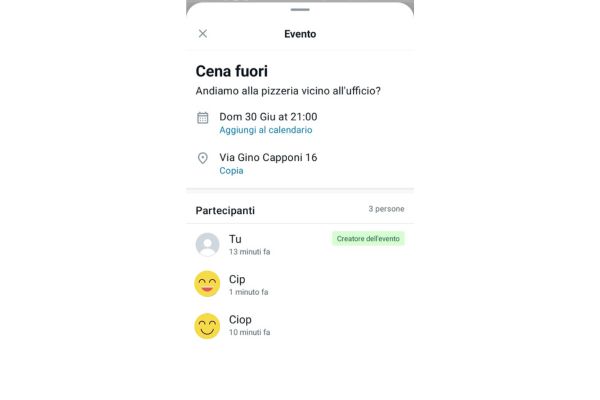 Controlla chi parteciperà all'evento