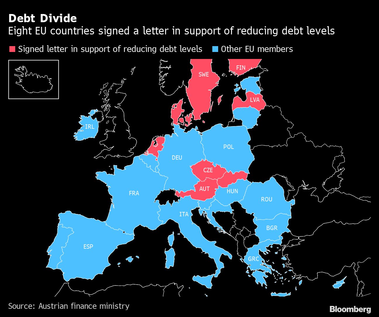 Posizionamento dei membri Ue sulla riforma del Patto di stabilità