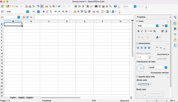 Il programma di calcolo di OpenOffice