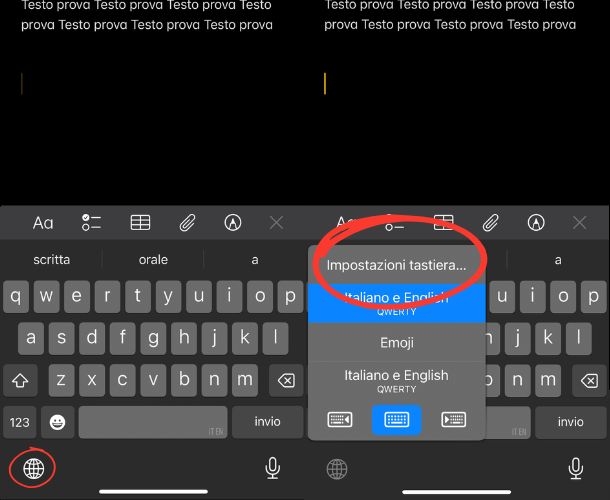 Come aprire le impostazioni rapide