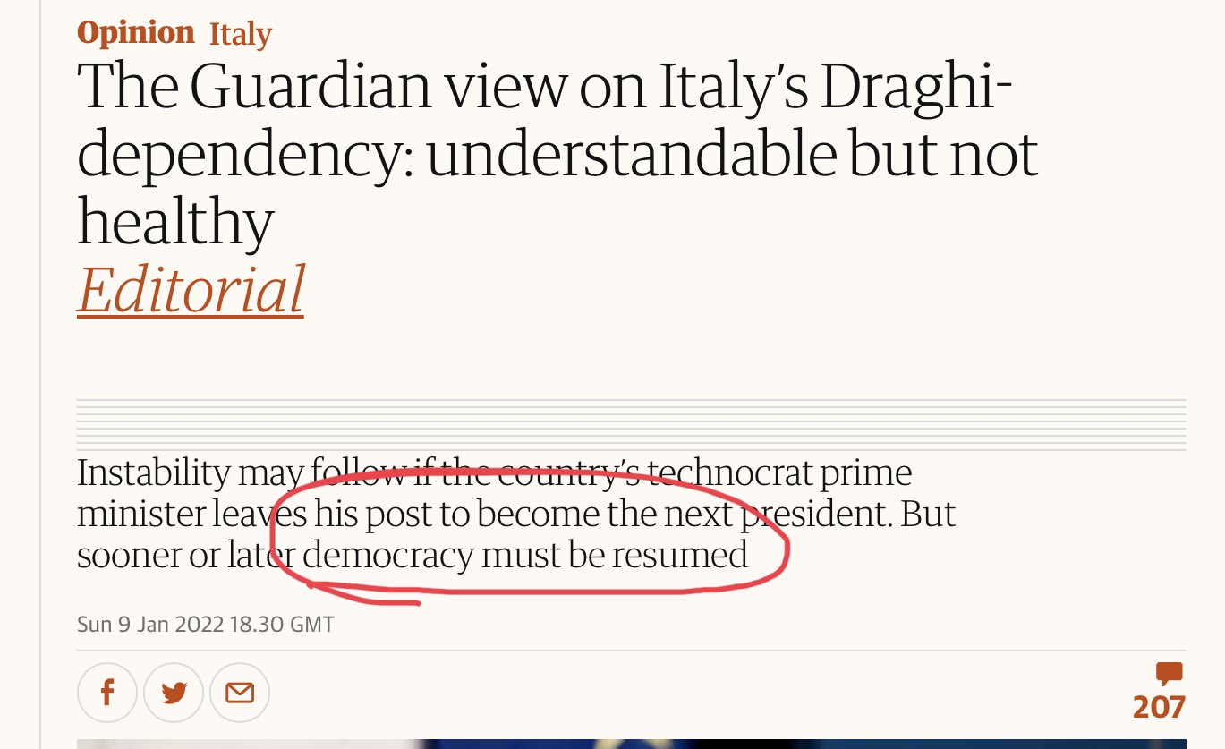 Editoriale del quotidiano britannico The Guardian del 9 gennaio 2022 Editoriale del quotidiano britannico The Guardian del 9 gennaio 2022