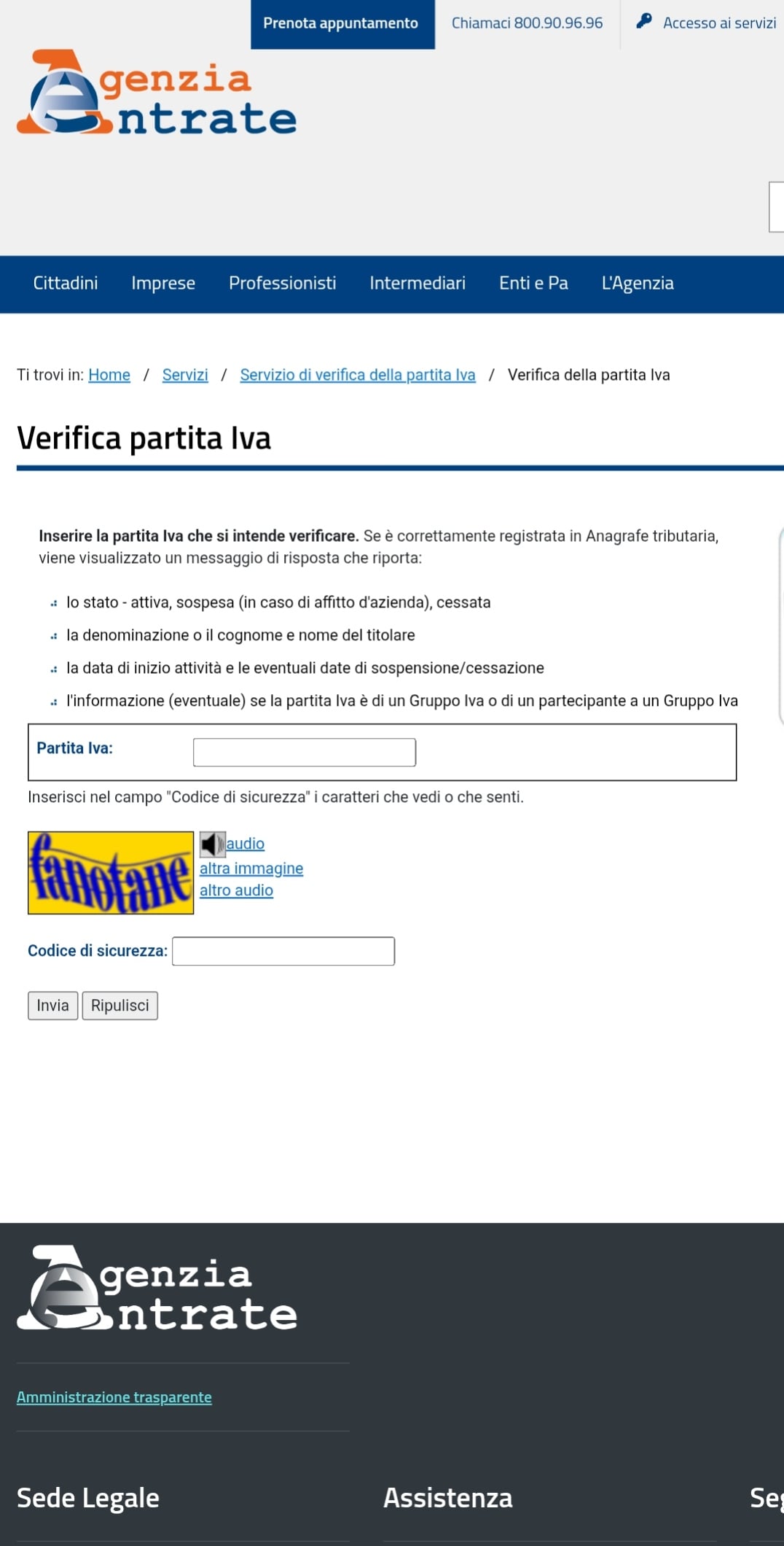 Verifica partita Iva
