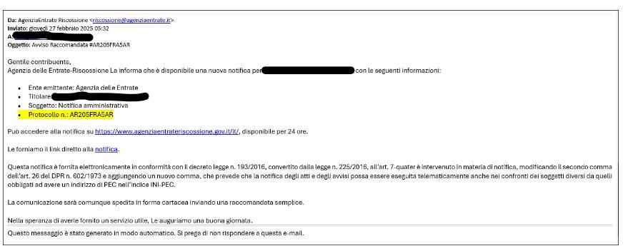 Esempio e-mail phishing