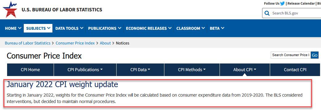 Annuncio di cambiamento della metodologia di calcolo dell'indice CPI