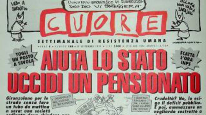 Copertina d'antan del settimanale satirico Cuore