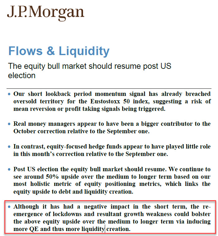 Stralcio della newsletter Flows and Liquidity dello scorso novembre