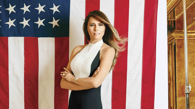 Melania Trump e la bandiera USA