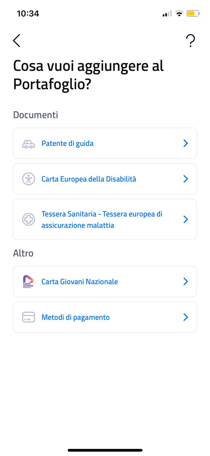 Fonte: app IO