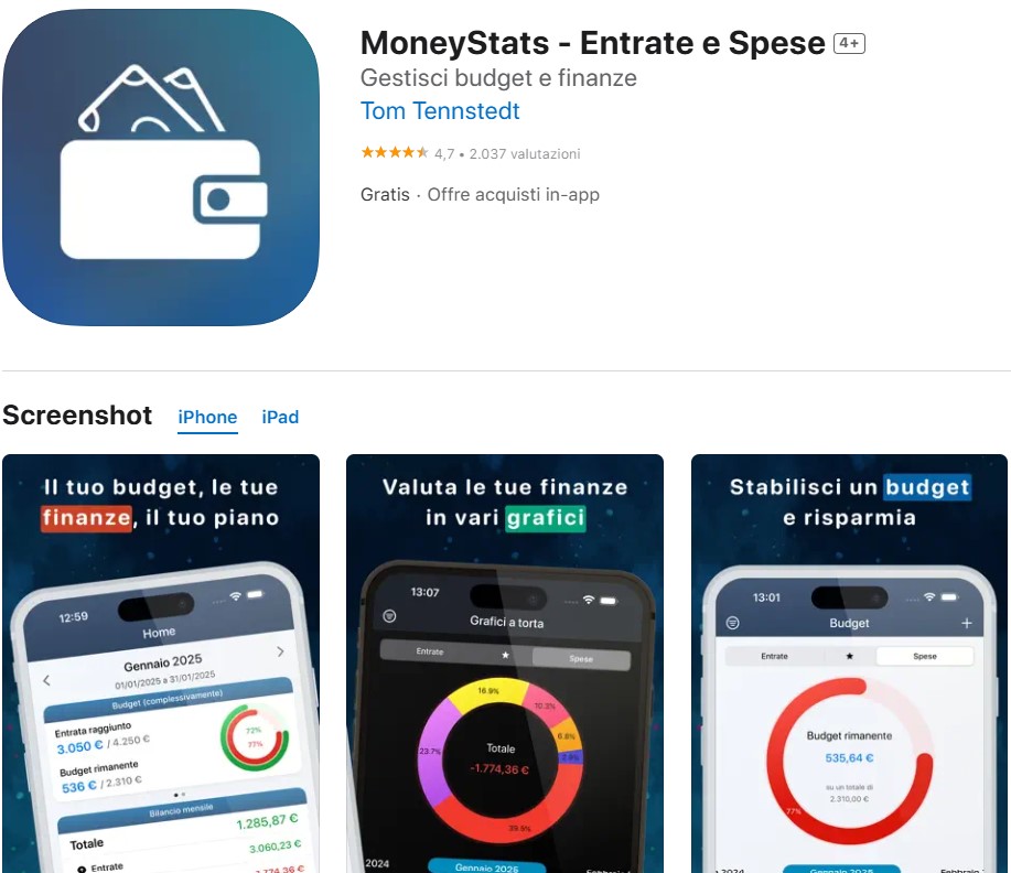MoneyStats - Entrate e Spese