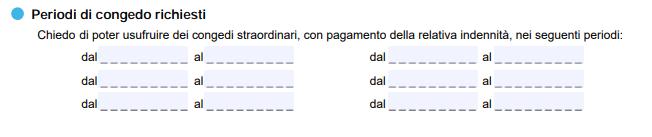 Domanda congedo straordinario