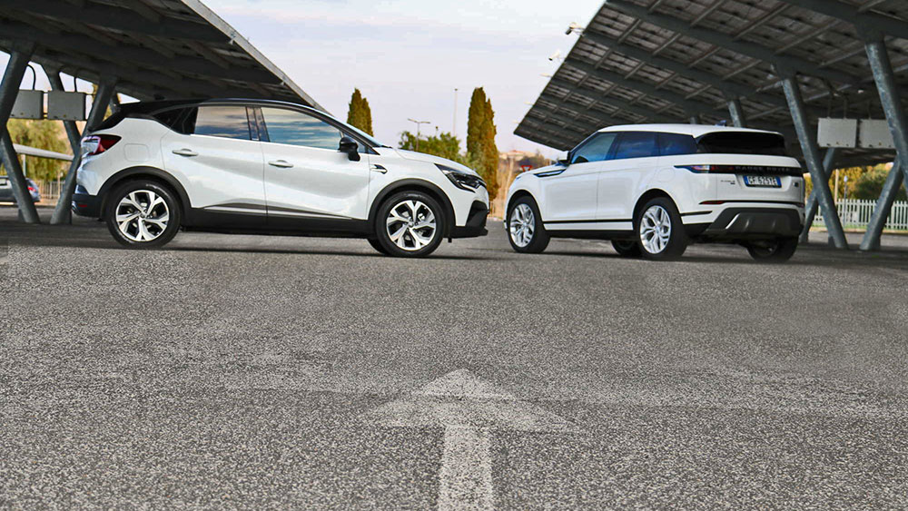 Renault Captur E-Tech Hybrid e Range Rover Evoque P300e