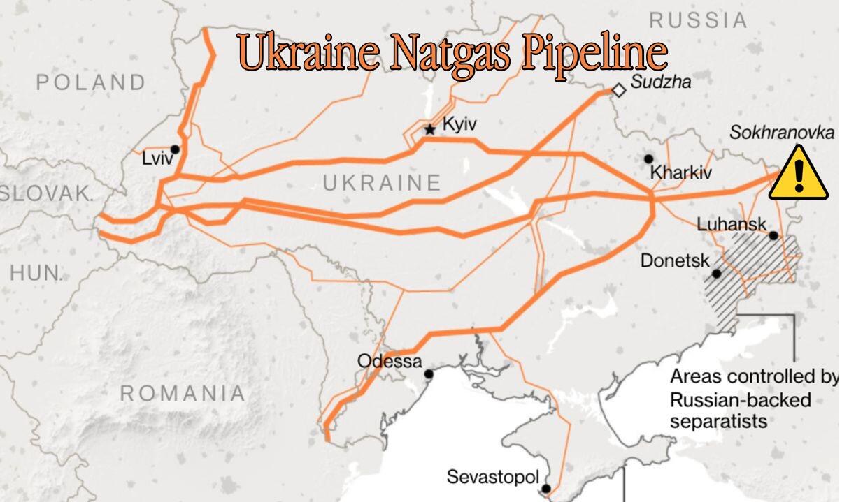 Tracciato del sistema di pipeline ucraina per il transito di gas naturale russo