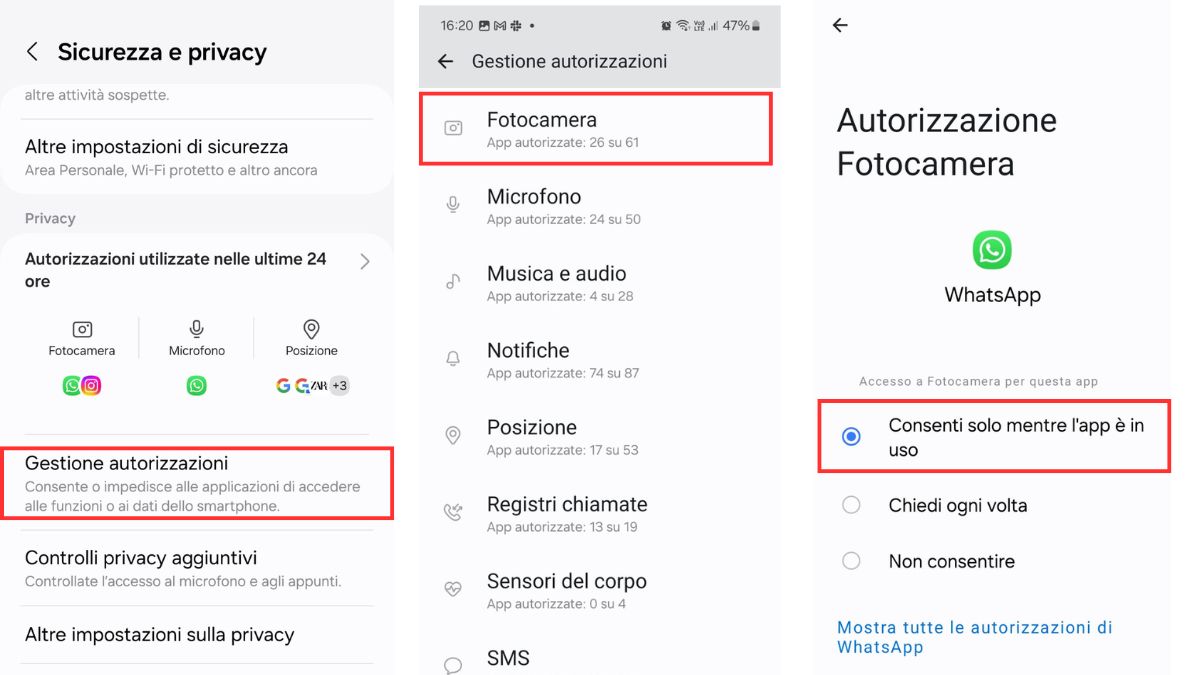 Come limitare le autorizzazioni su WhatsApp
