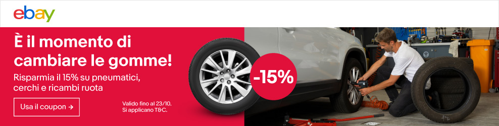 Sconto del 15% su pneumatici e molto altro su eBay