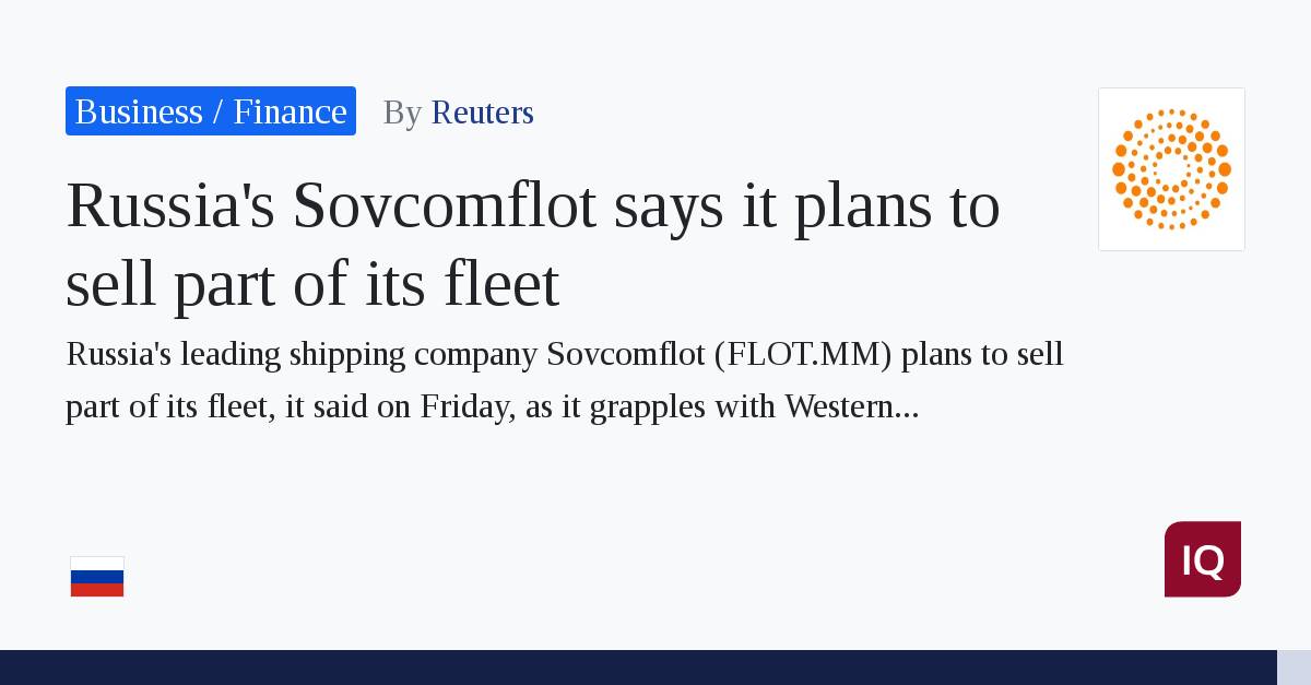 Articolo dedicato alla vendita di parte della flotta di Sovcomflot
