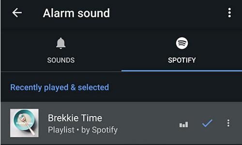 Impostare Spotify come sveglia smartphone