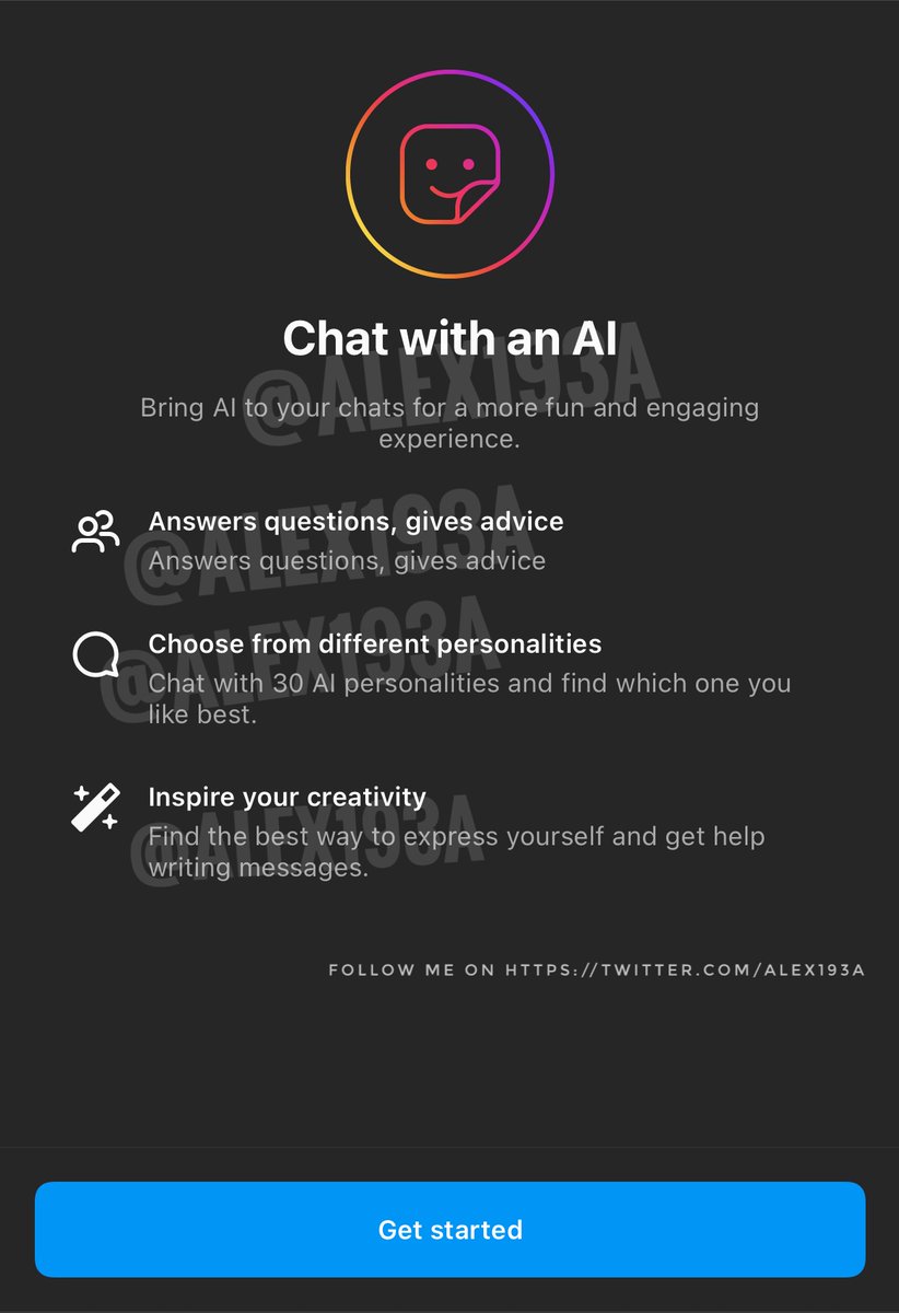 Immagine dell'interfaccia del chatbot di Instagram.