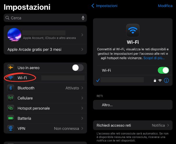 Wi-Fi su iPhone
