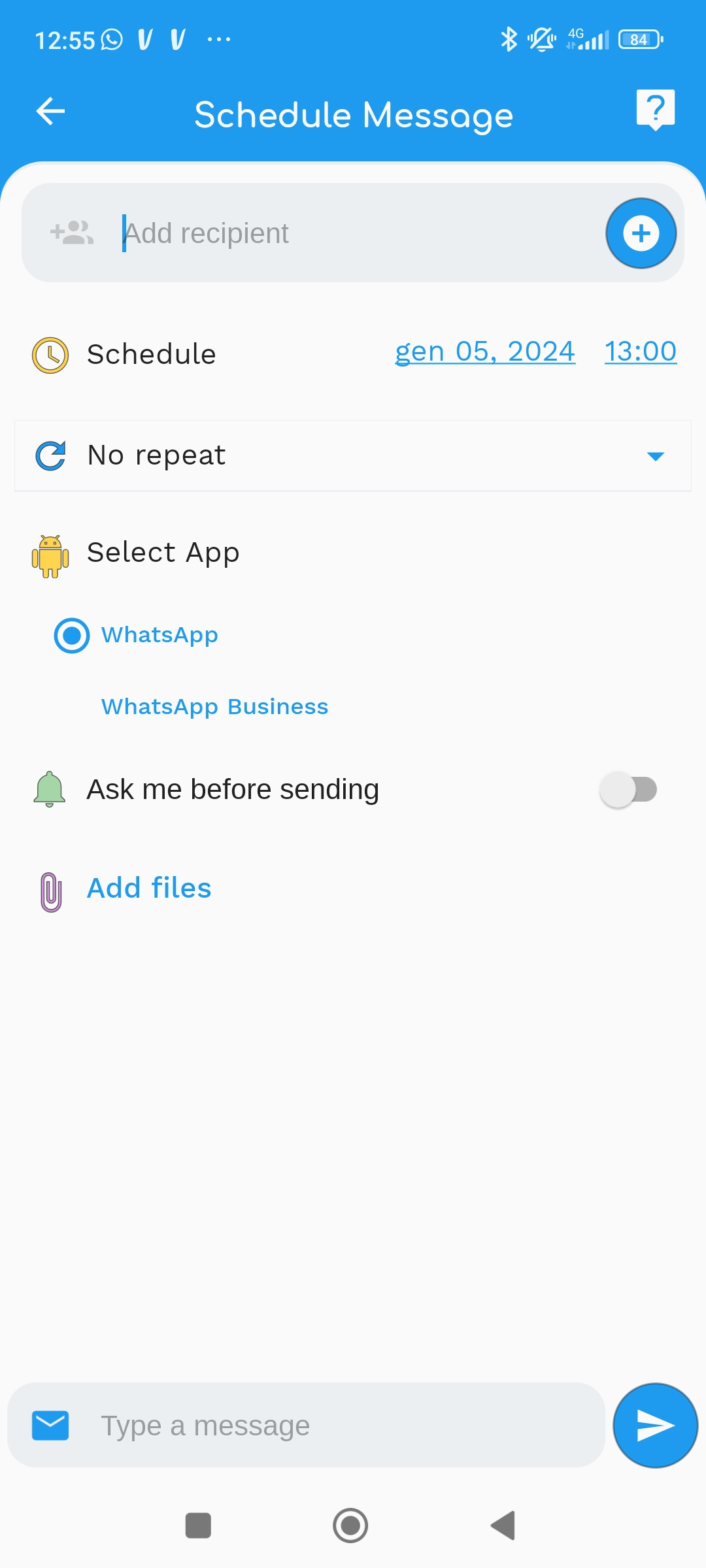 Come programmare messaggi WhatsApp con Wasavi