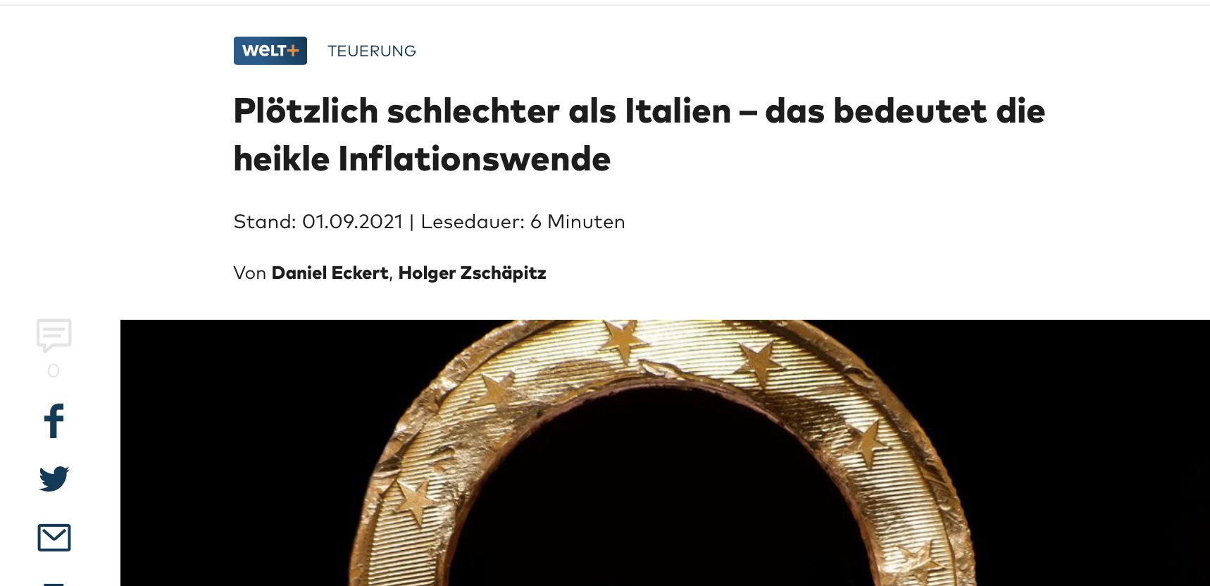 Apertura economica Die Welt, 1 settembre 2021