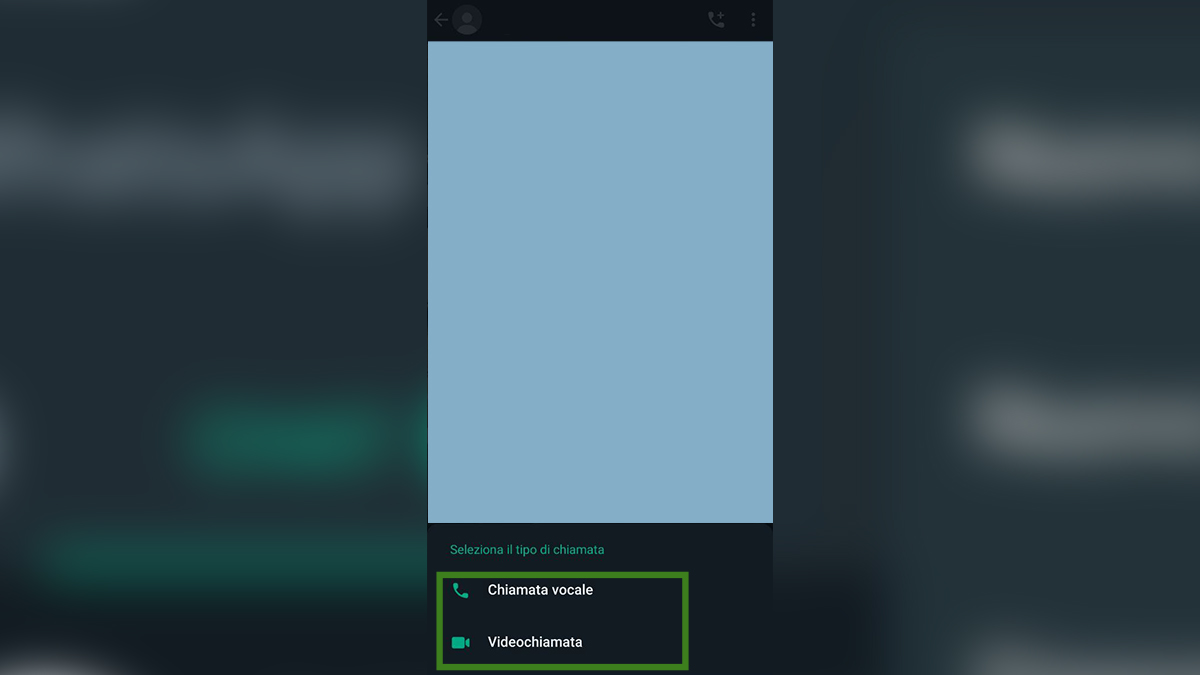 Effettuare una chiamata o videochiamata su WhatsApp