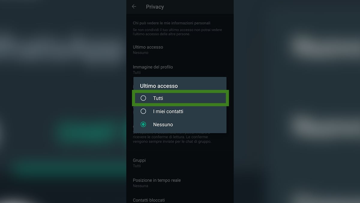 Mostrare l'ultimo accesso su WhatsApp