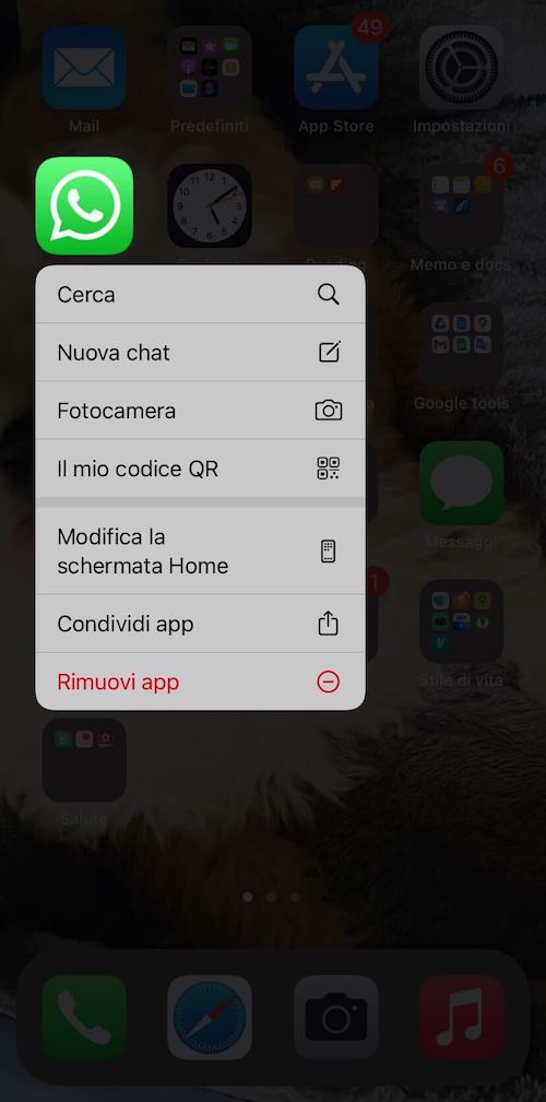Menu segreto WhatsApp