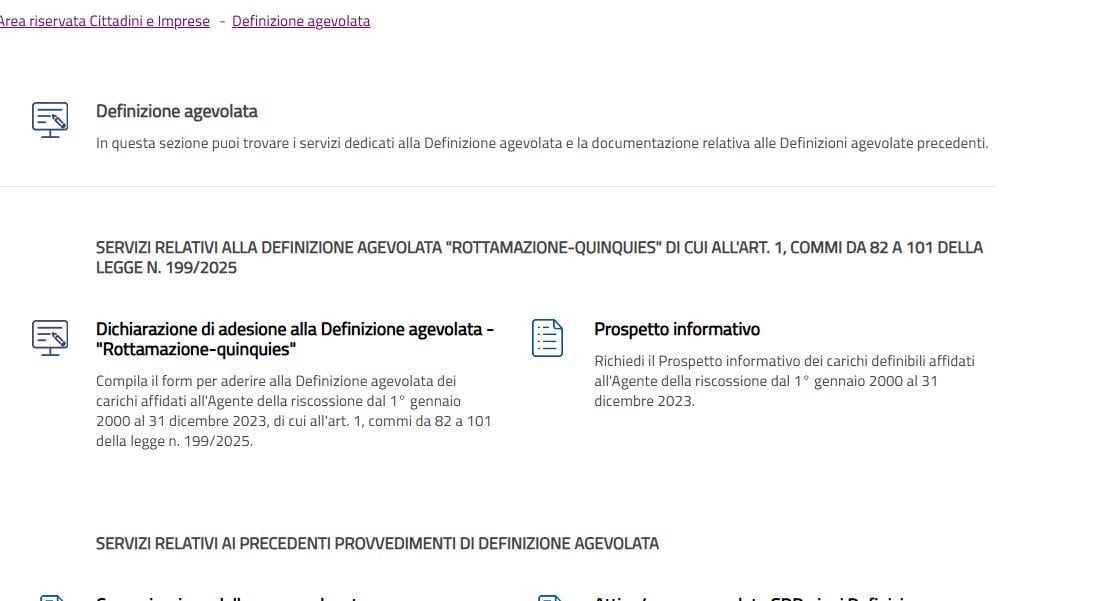 Definizione agevolata