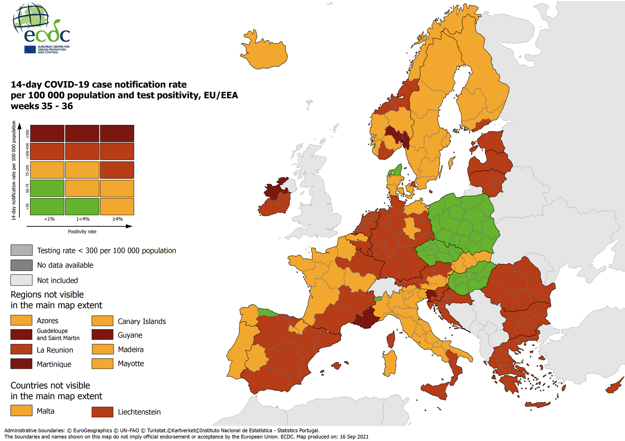 Mappa ECDC Europa