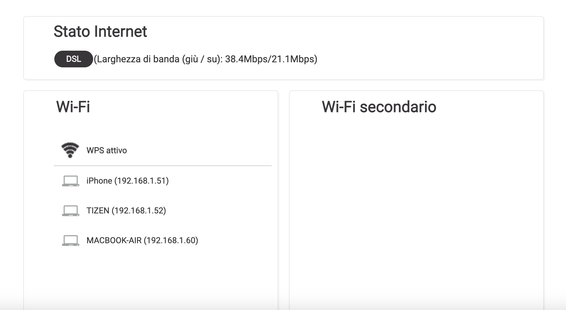 Il pannello di controllo