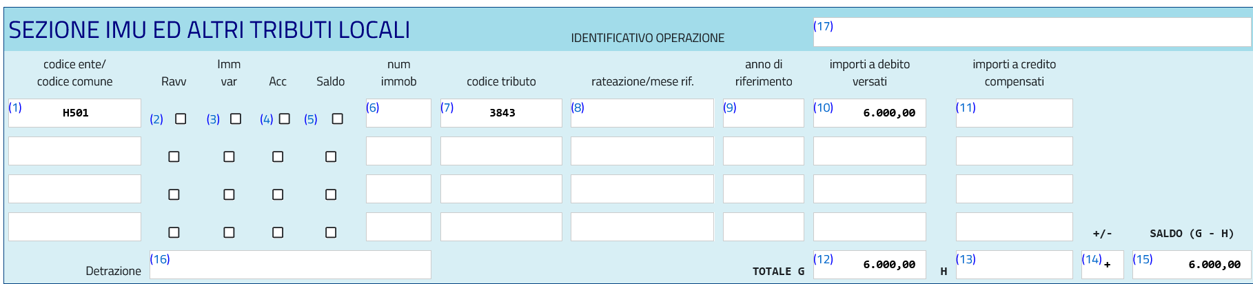 Codice tributo 3843 addizionale comunale Irpef acconto